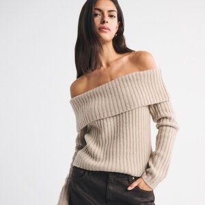 Abercrombie ribbed off the shoulder sweater
